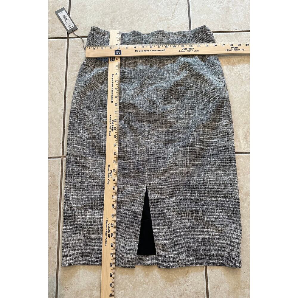 NWT Eva Mendes New York & Company Pencil Skirt Size 8 Black White Tweed Midi - Picture 3 of 7